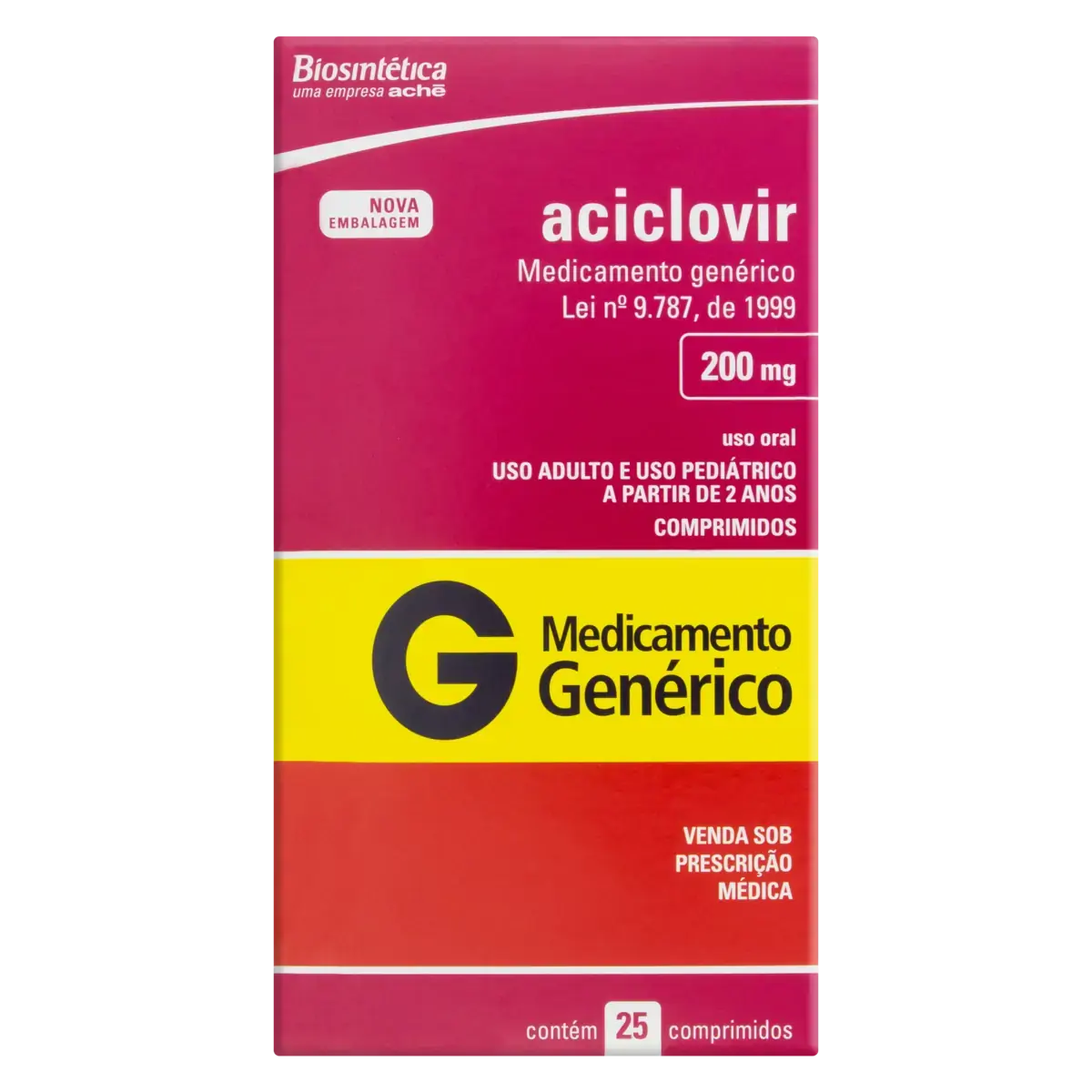 Aciclovir 200mg Aché Caixa 25 Comprimidos
