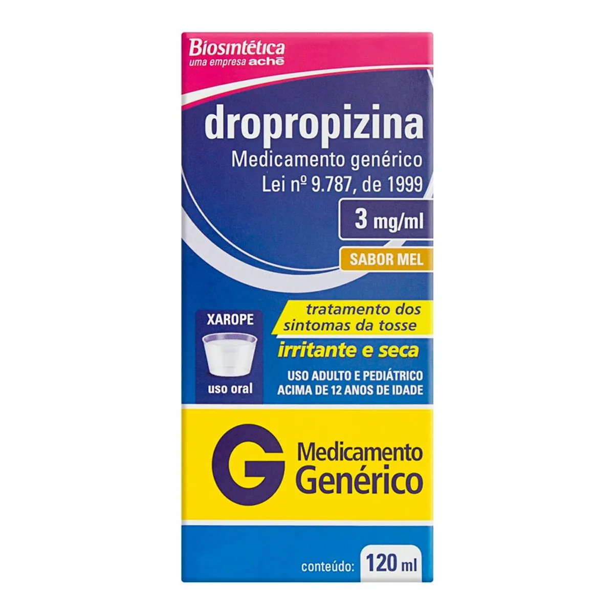 Xarope Dropropizina 3mg/ml Mel Aché Caixa 120ml