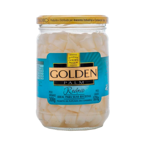 Palmito Pupunha Em Conserva Recheio Golden Palm Vidro 300g