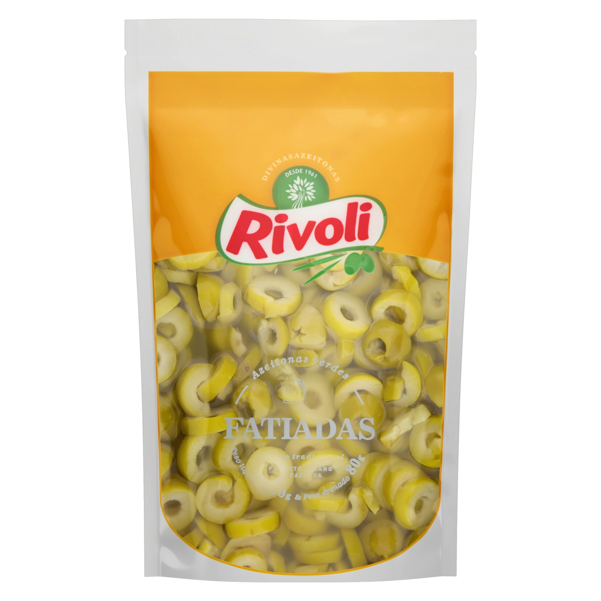 Azeitona Verde Em Conserva Fatiada Rivoli Sachê 80g