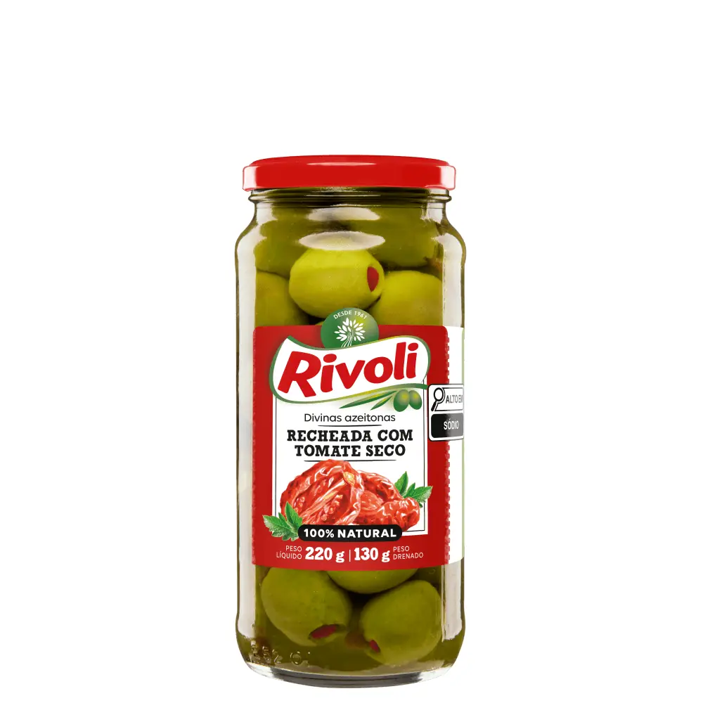 Azeitona Rivoli Verde Vd 130g Recheada Tomate Seco