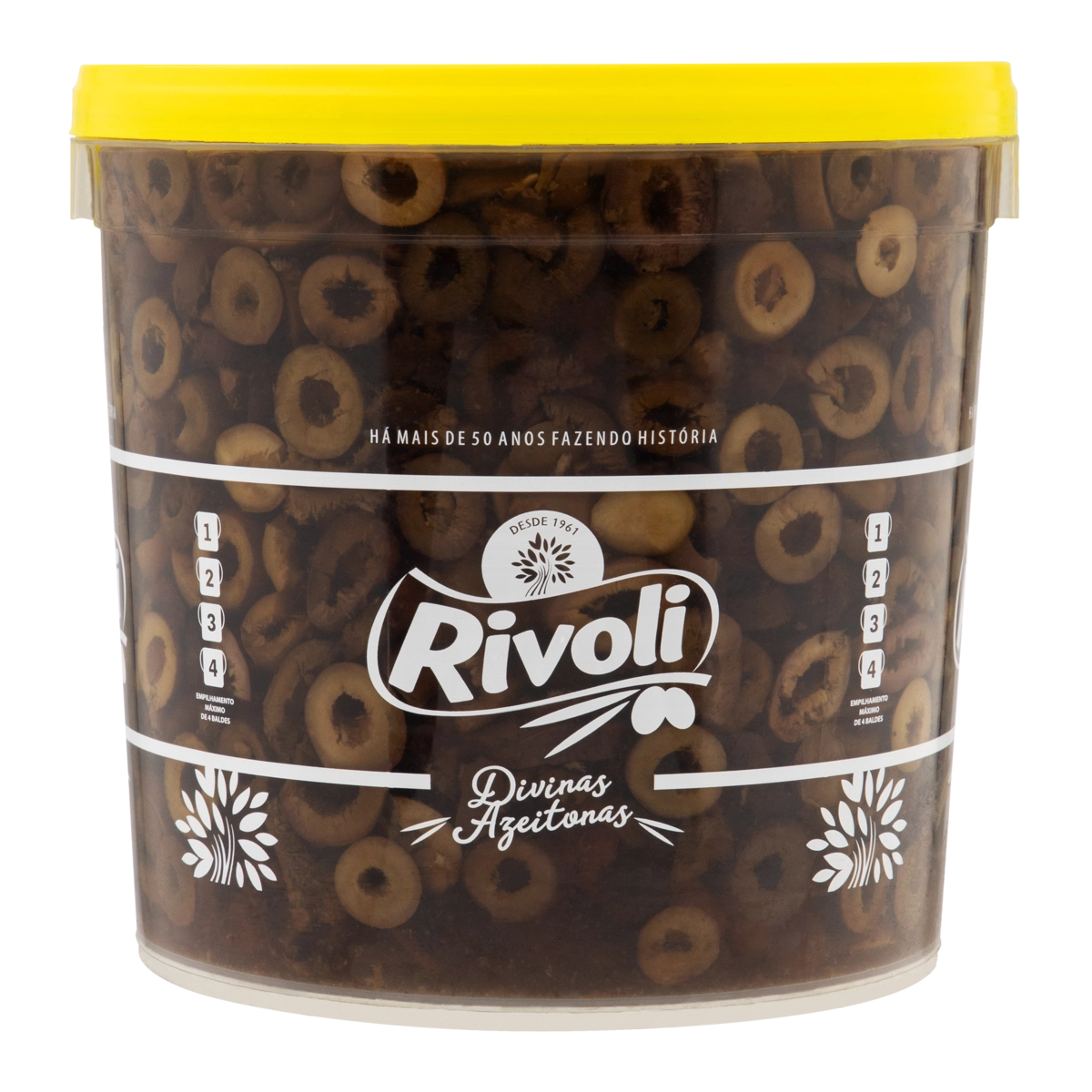 Azeitona Preta Em Conserva Fatiada Rivoli Balde 1,8kg
