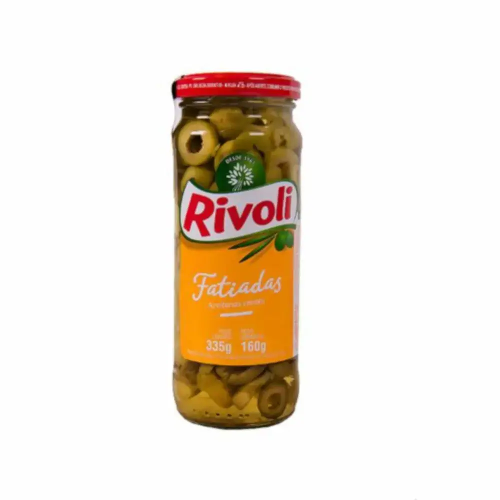 Azeitona Verde Em Conserva Fatiada Rivoli Vidro 160g