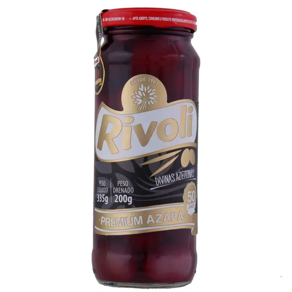 Azeitona Preta Em Conserva Azapa Rivoli Premium Vidro 200g