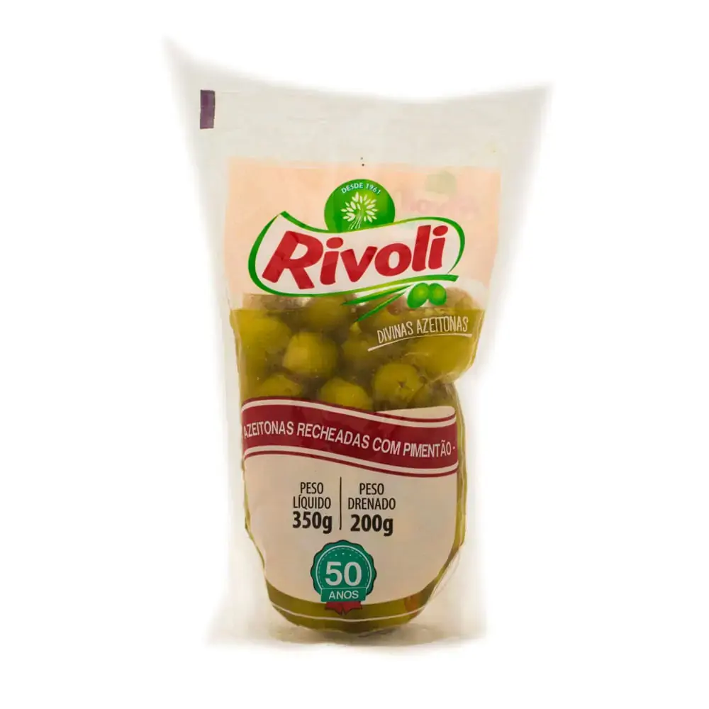 Azeitona Verde Em Conserva Recheio Pimentão Rivoli Sachê 180g