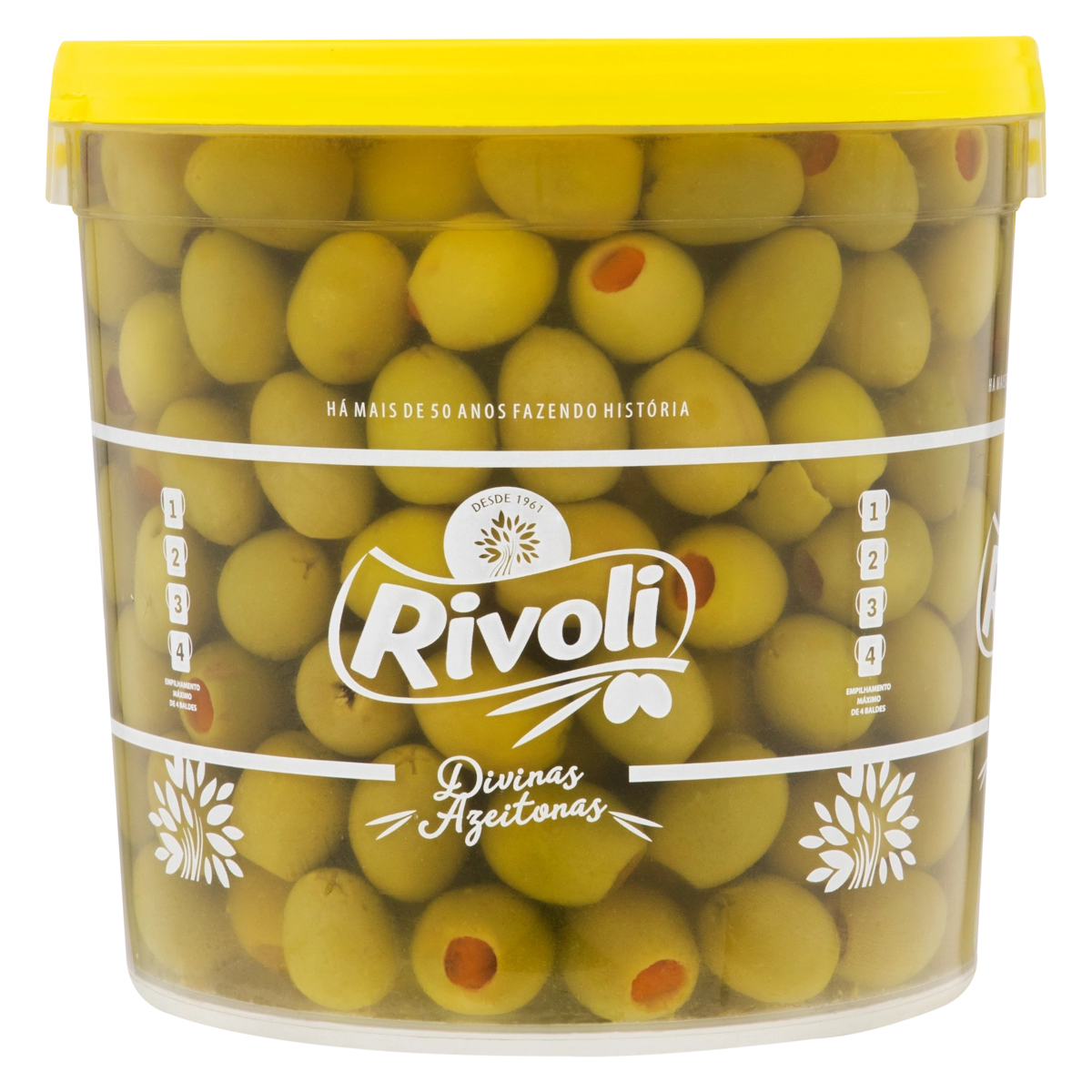 Azeitona Verde Em Conserva Recheio Pimentão Rivoli Balde 2kg