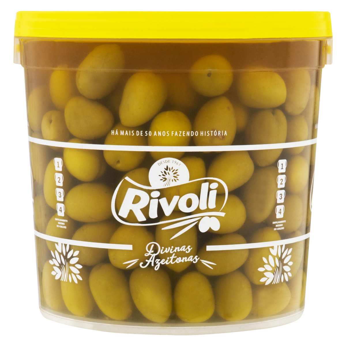 Azeitona Verde Em Conserva Gordal Rivoli Premium Balde 2kg