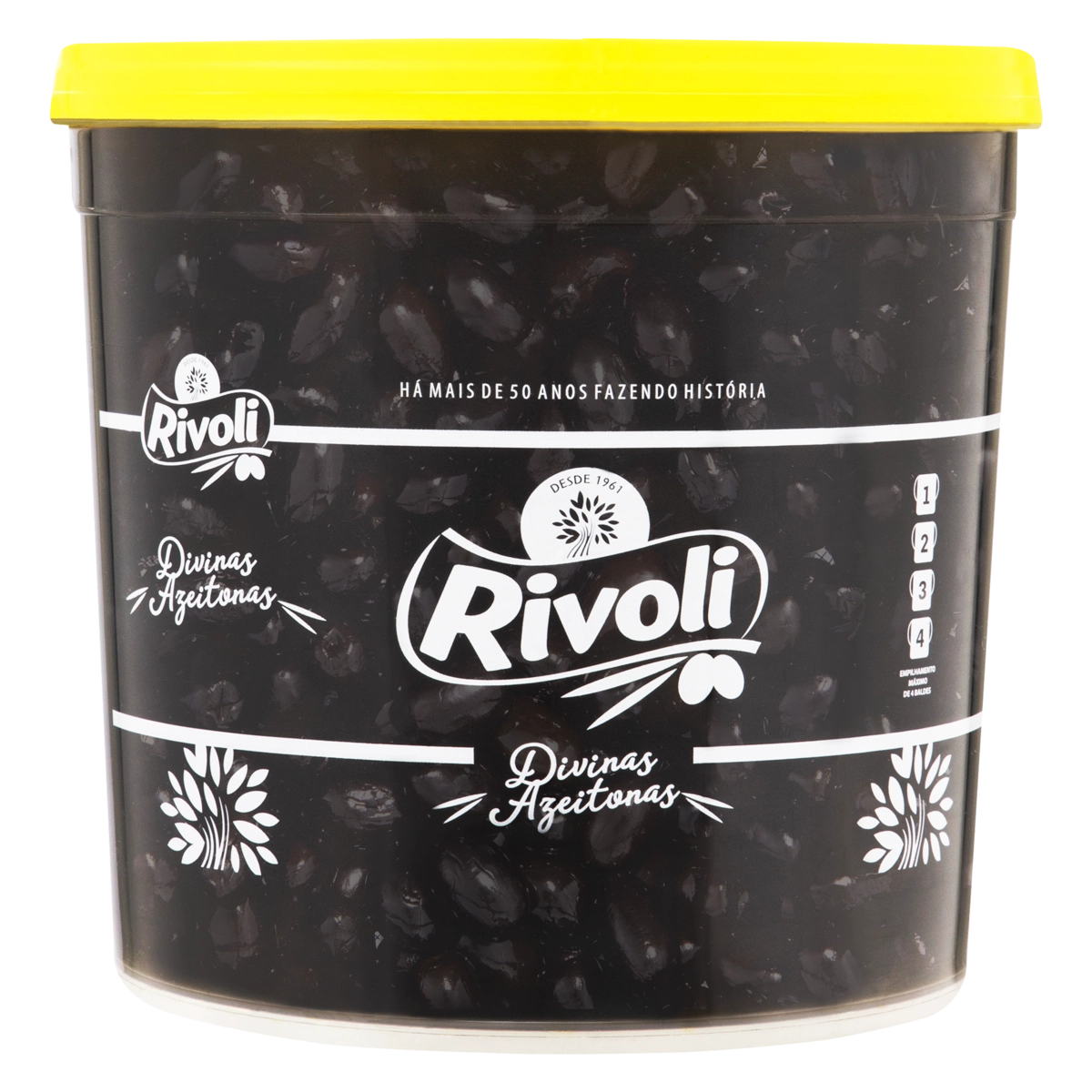 Azeitona Preta Em Conserva Graúda Californiana Rivoli Balde 2kg