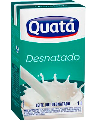 Leite Uht Desnatado Quatá Caixa 1l