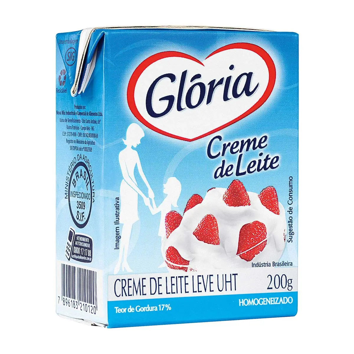 Creme De Leite Uht Leve Homogeneizado Glória Caixa 200g