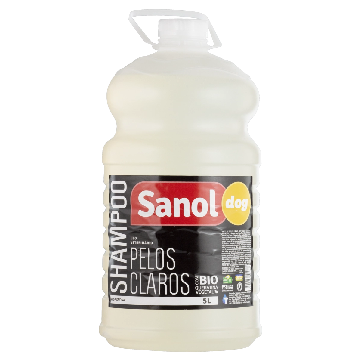 Shampoo Para Cães E Gatos Pelos Claros Sanol Dog Profissional Galão 5l