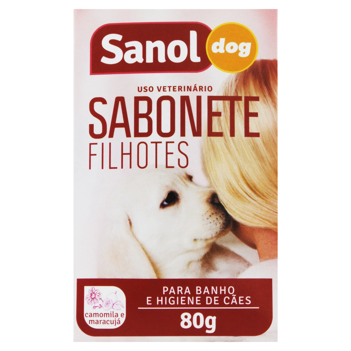 Sabonete Barra Uso Veterinário Camomila E Maracujá Sanol Dog Caixa 80g