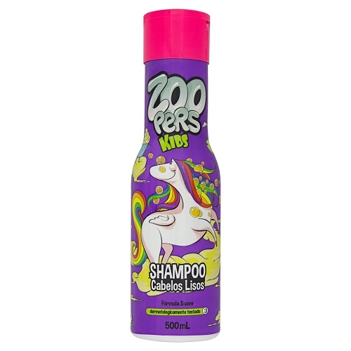 Shampoo Cabelos Lisos Zoopers Kids Frasco 500ml