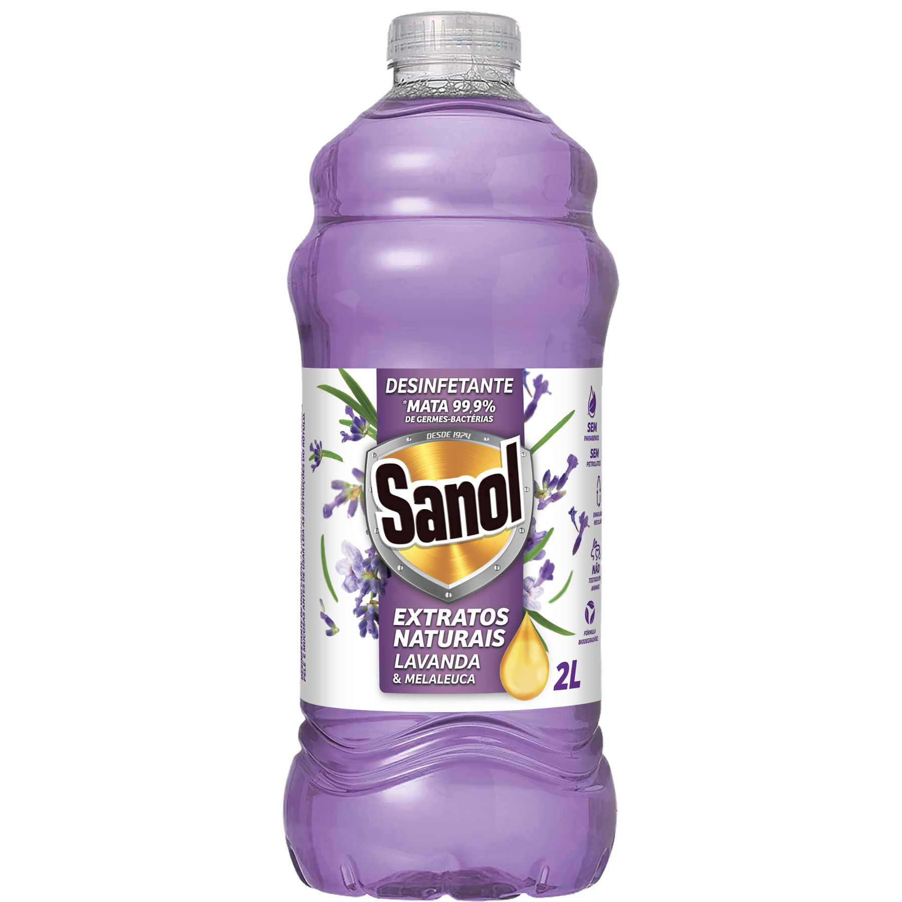 Desinfetante Sanol Extratos Naturais Lavanda Melaleuca 2l