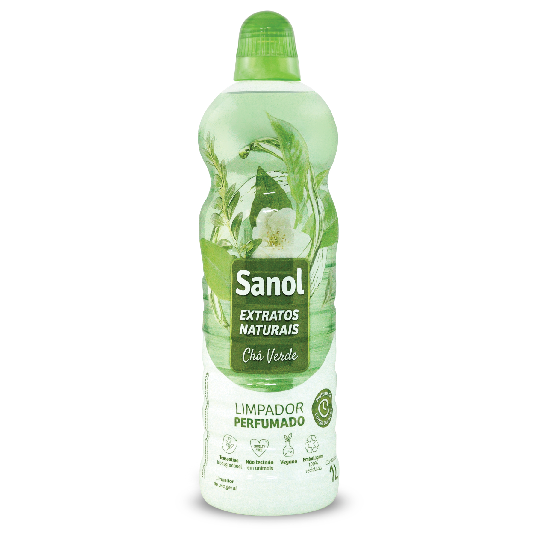 Limpador Perfumado Chá Verde Sanol Extratos Naturais Frasco 1l