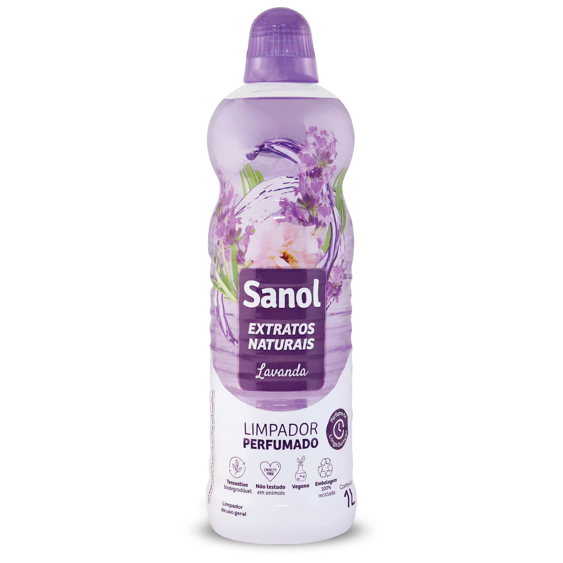 Limpador Perfumado Lavanda Sanol Extratos Naturais Frasco 1l