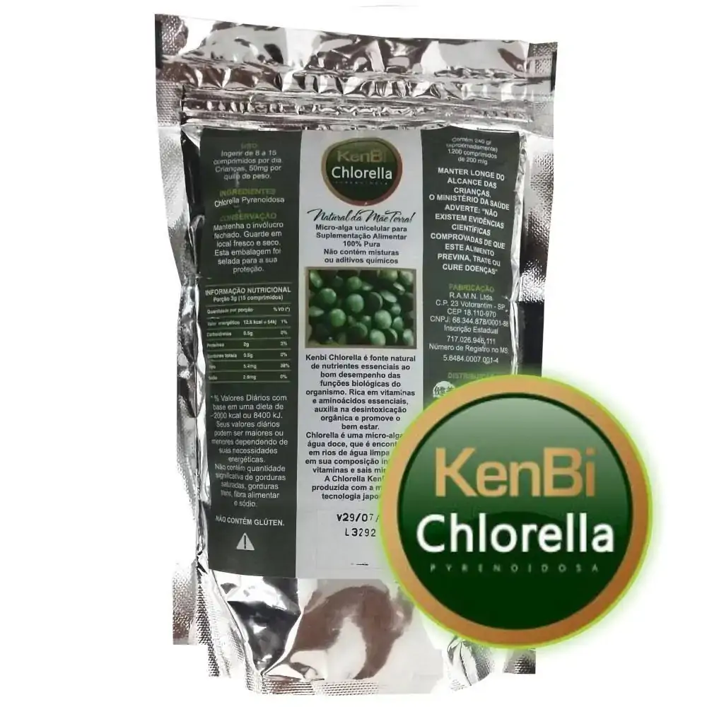 Chlorella Clorela 100 Pura 1200 Cápsulas Kenbi