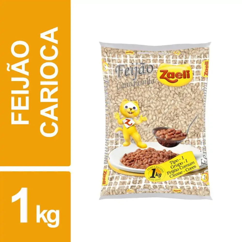 Feijao Zaeli 1kg Carioca Tp1