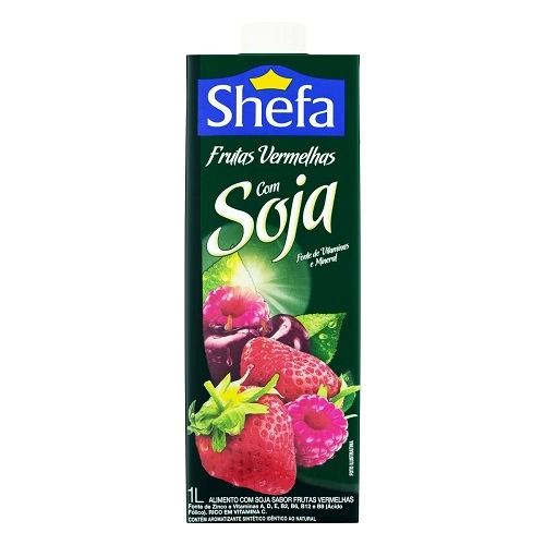 Bebida à Base De Soja Frutas Vermelhas Shefa Caixa 1l