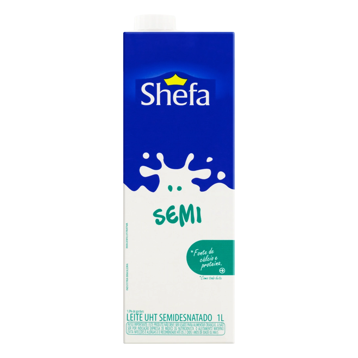 Leite Uht Semidesnatado Shefa Caixa Com Tampa 1l