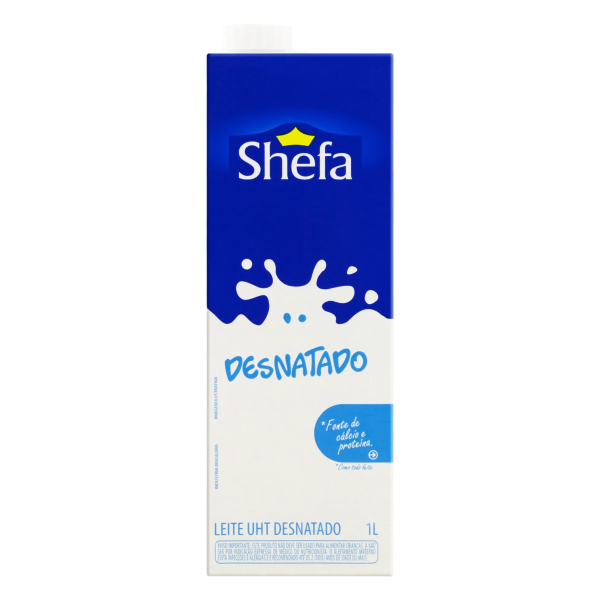 Leite Uht Desnatado Shefa Caixa Com Tampa 1l