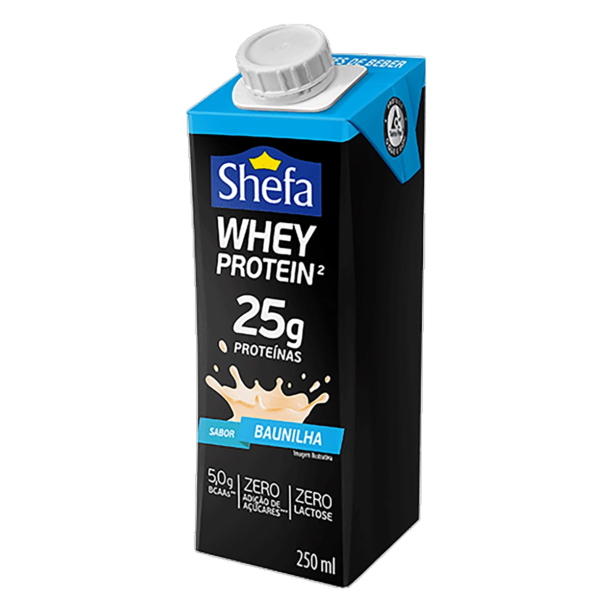 Bebida Láctea Uht Baunilha Zero Lactose Shefa Whey Protein Caixa 250ml