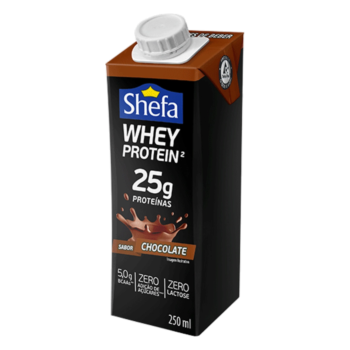 Bebida Láctea Uht Chocolate Zero Lactose Shefa Whey Protein Caixa 250ml
