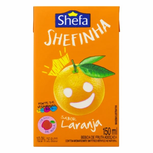 Bebida Adoçada Laranja Shefa Shefinha Caixa 150ml