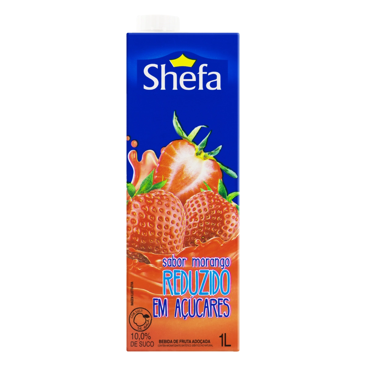 Bebida Adoçada Morango Shefa Caixa 1l