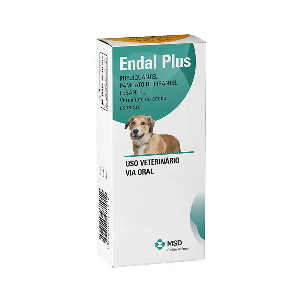 Vermífugo para Cães Endal Plus MSD - 4 Comprimidos 4 Comp