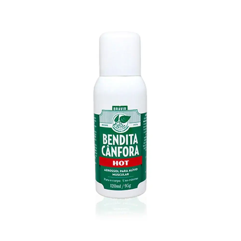 Cânfora Hot Bravir Aerosol Com 120 Gramarelos