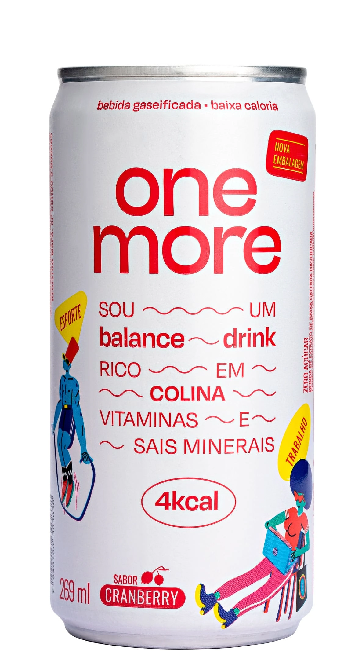 Bebida Funcional One More Sabor Cranberry e Guaraná lata 269ml