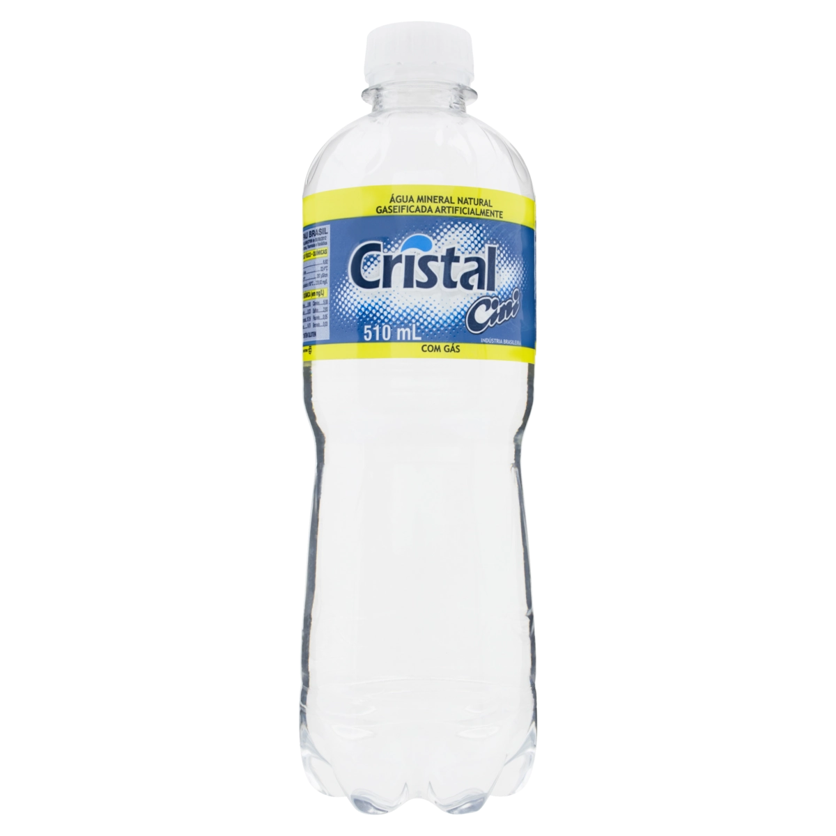 água Mineral Natural Com Gás Cristal Cini Garrafa 510ml