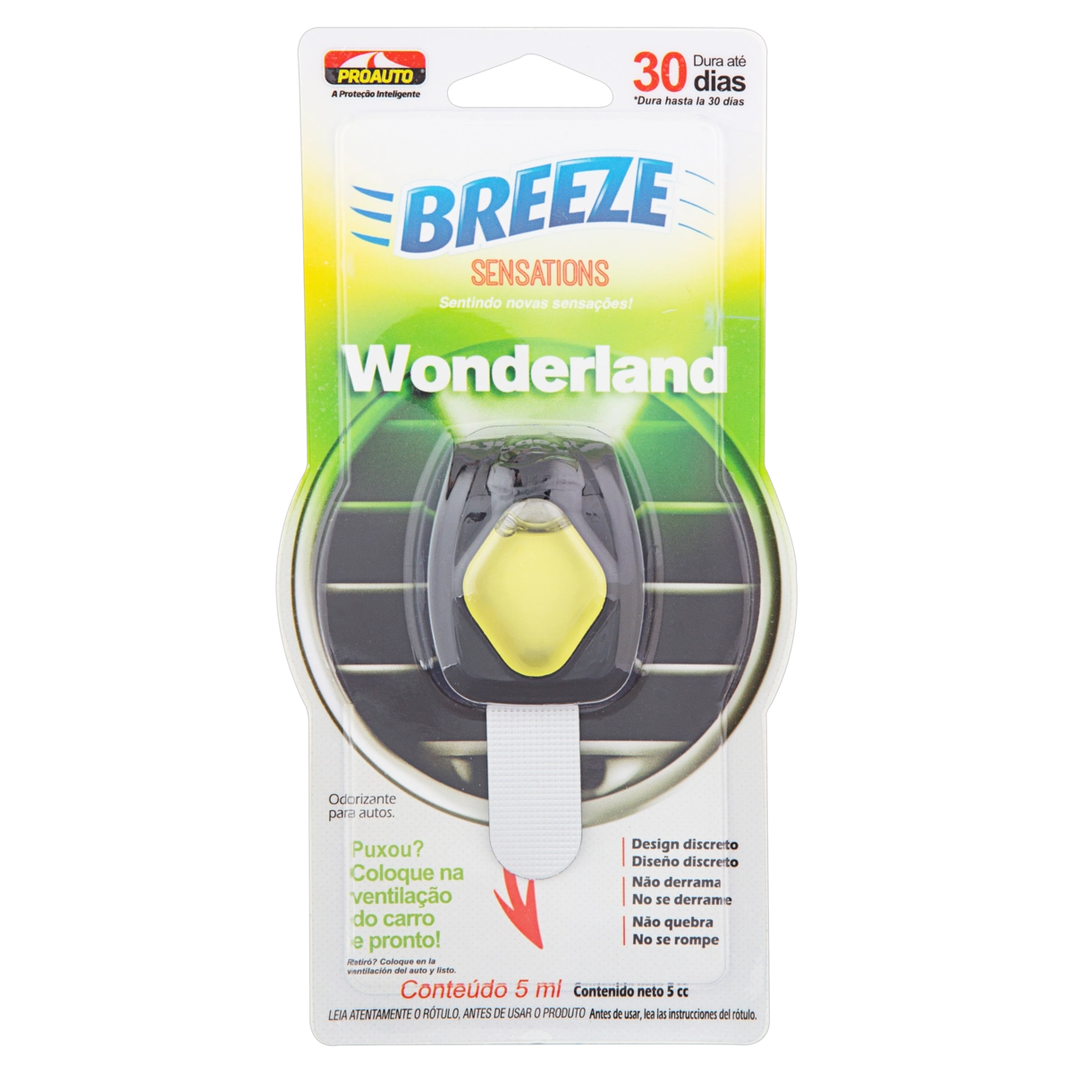Odorizador Automotivo Wonderland Proauto Breeze Sensations Blister 5ml