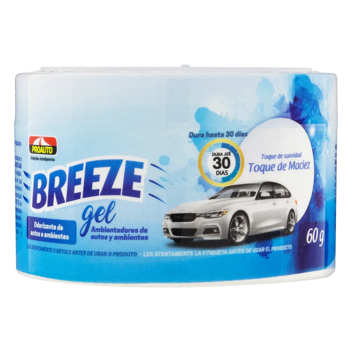 Odorizador Gel De Autos E Ambientes Toque De Maciez Proauto Breeze Pote 60g