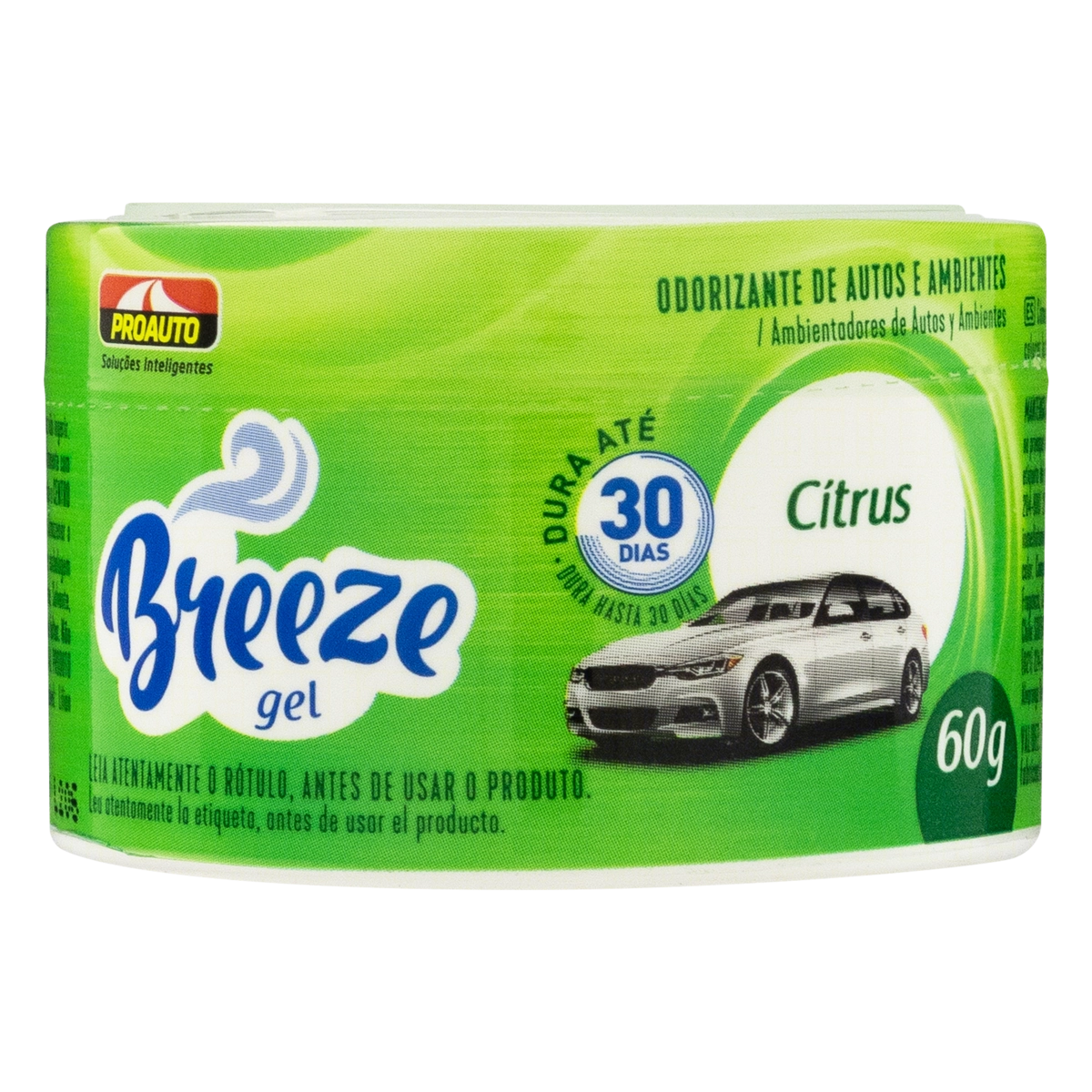Odorizador Gel De Autos E Ambientes Citrus Proauto Breeze Pote 60g