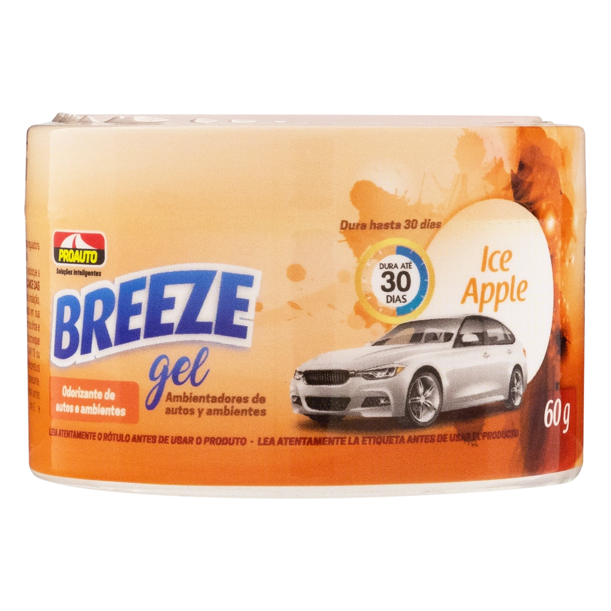 Odorizador Gel De Autos E Ambientes Ice Apple Proauto Breeze Pote 60g