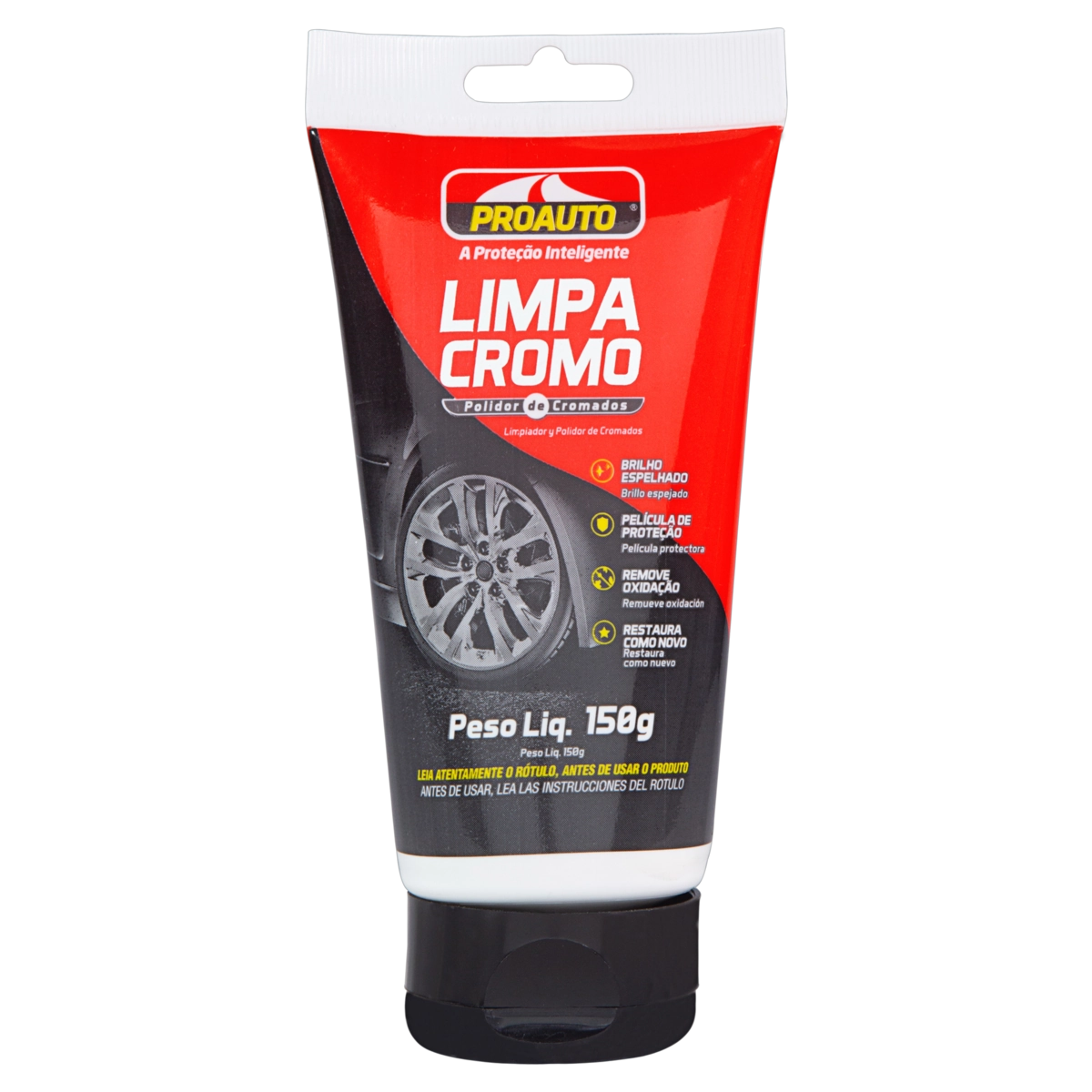 Polidor De Cromados Limpa Cromo Proauto Bisnaga 150g