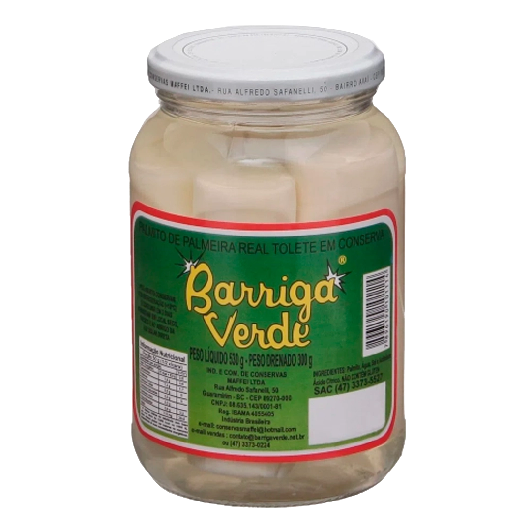 Palmito Palmeira Real Picado Barriga Verde 300g