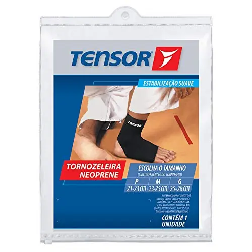 Tornozeleira Neoprene Cor Preta Tamanho P