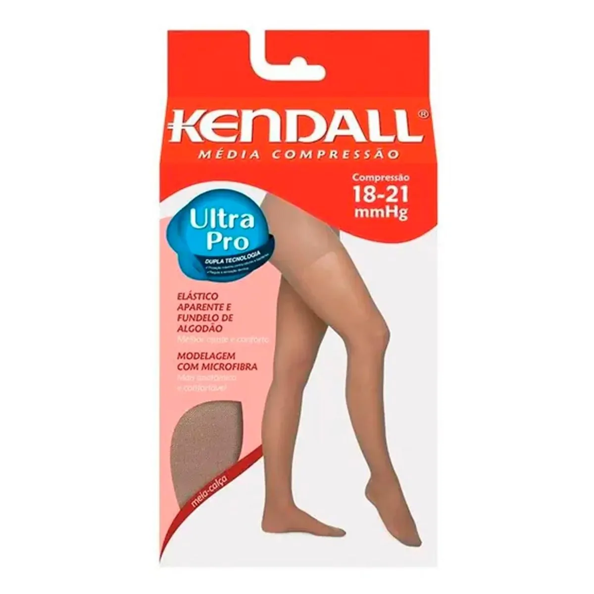 Meia Calça Kendall Média Compressão com ponteira M Castanho