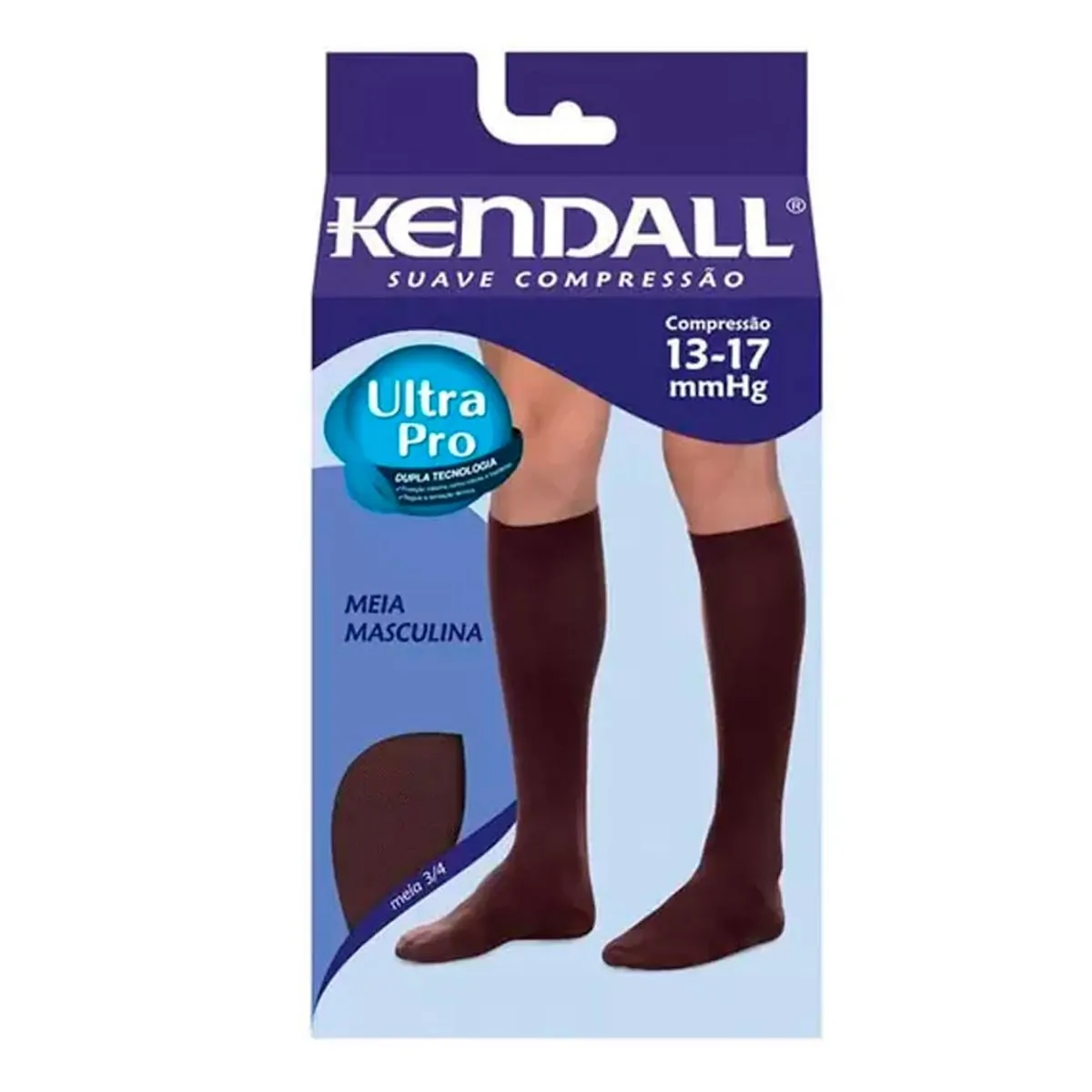 Meia Elástica Kendall Ad Masculina Tamanho Médio Cor Preta Compressão 13 17 Mmhg Ref:412712