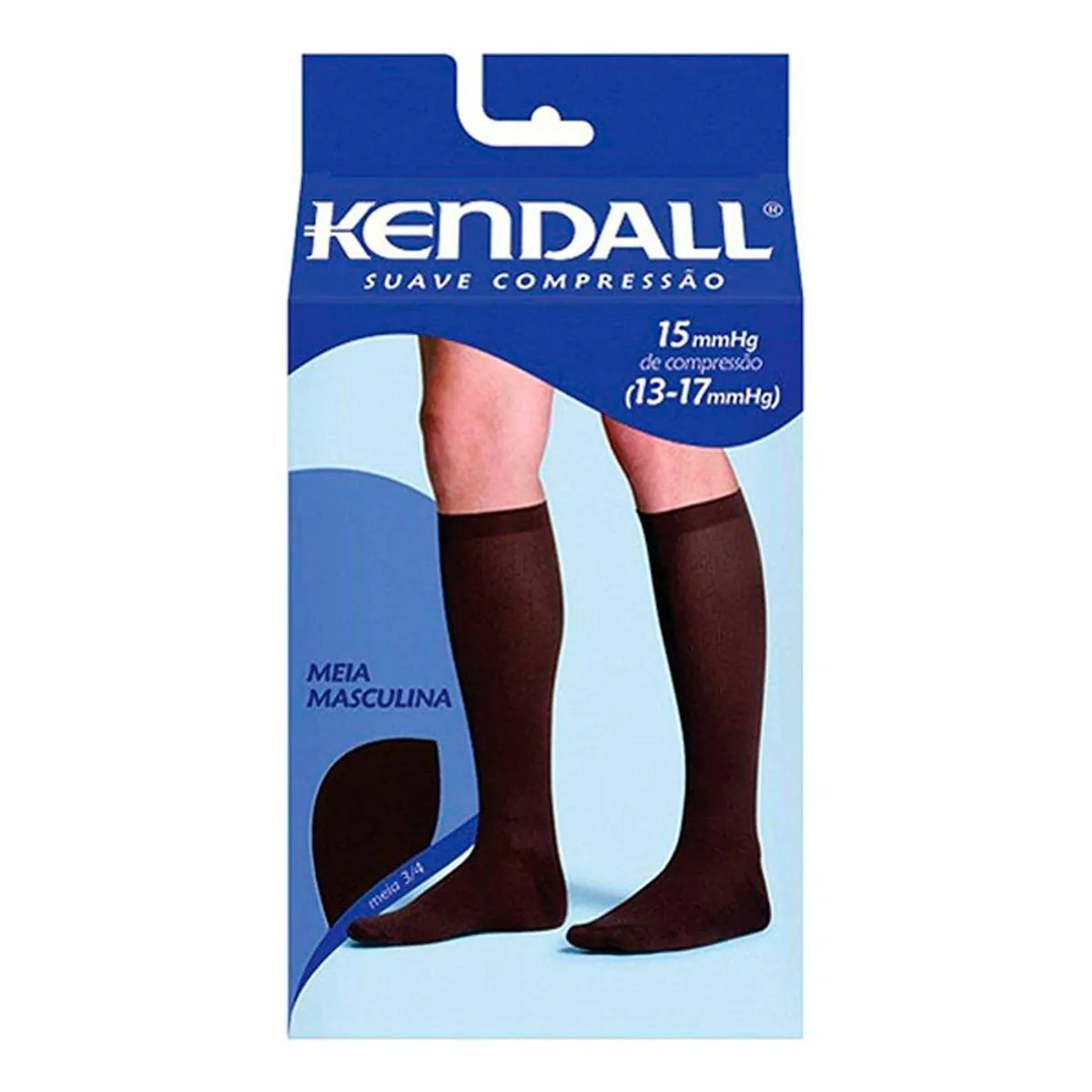 Meia Suave Compressão 3/4 Preta Kendall Tamanho G