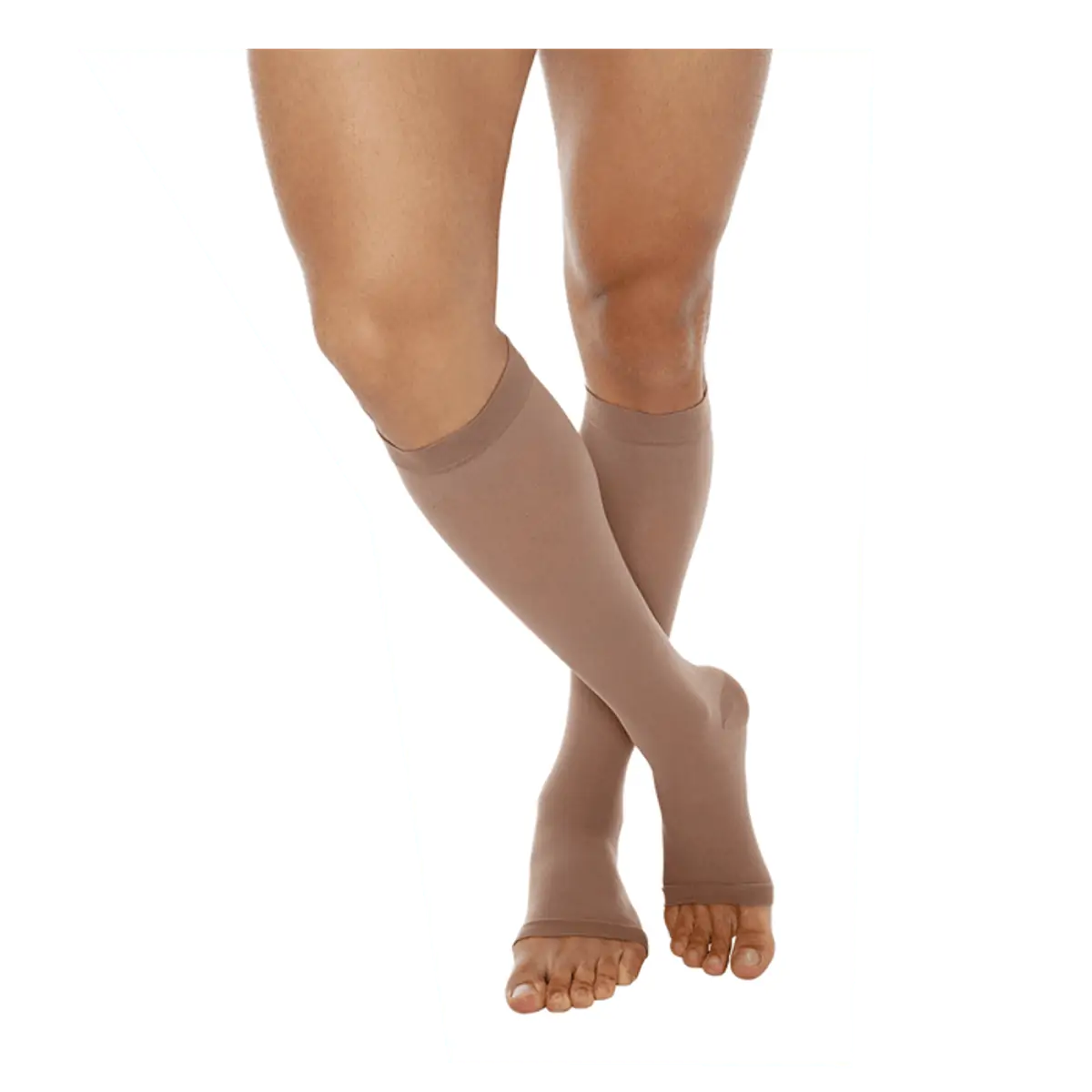 Meia Elástica Kendall Ad Feminina Tamanho Médio Cor Mel Compressão 30 40 Mmhg Ref:411902