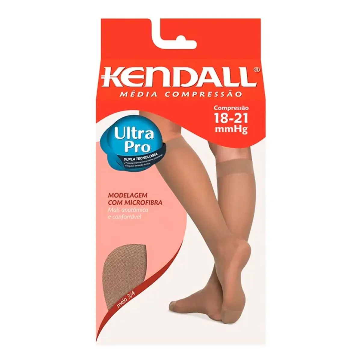 Meia 3/4 Kendall Média Compressão com ponteira M Preto