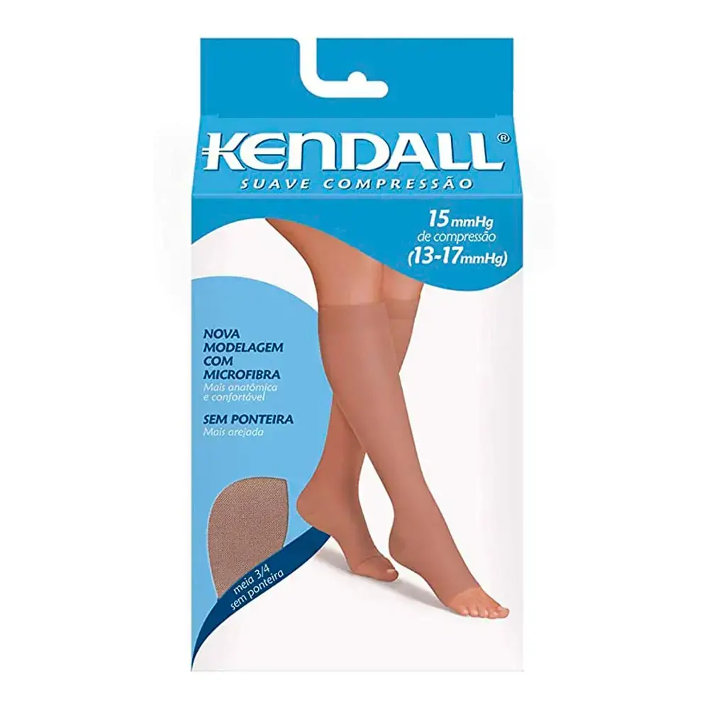 Meia 3/4 Kendall Suave Compressão sem ponteira P Mel
