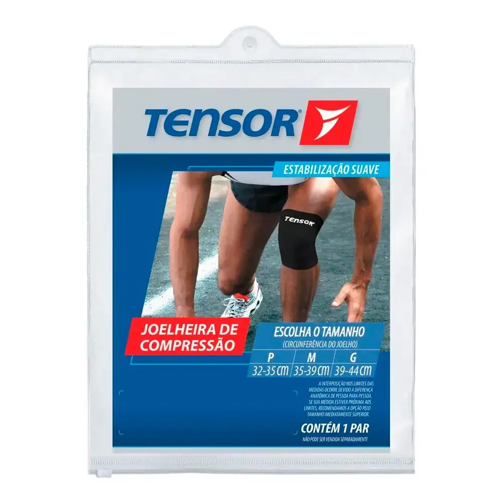 Joelheira De Compressão Tensor Cor Preta Tamanho G