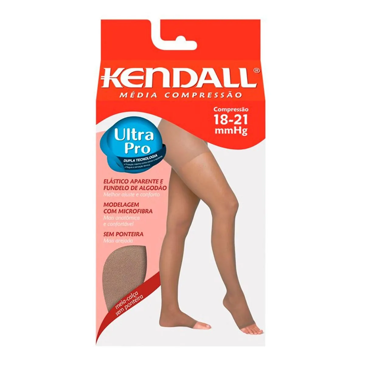 Meia Calça Kendall Média Compressão sem ponteira M Castanho