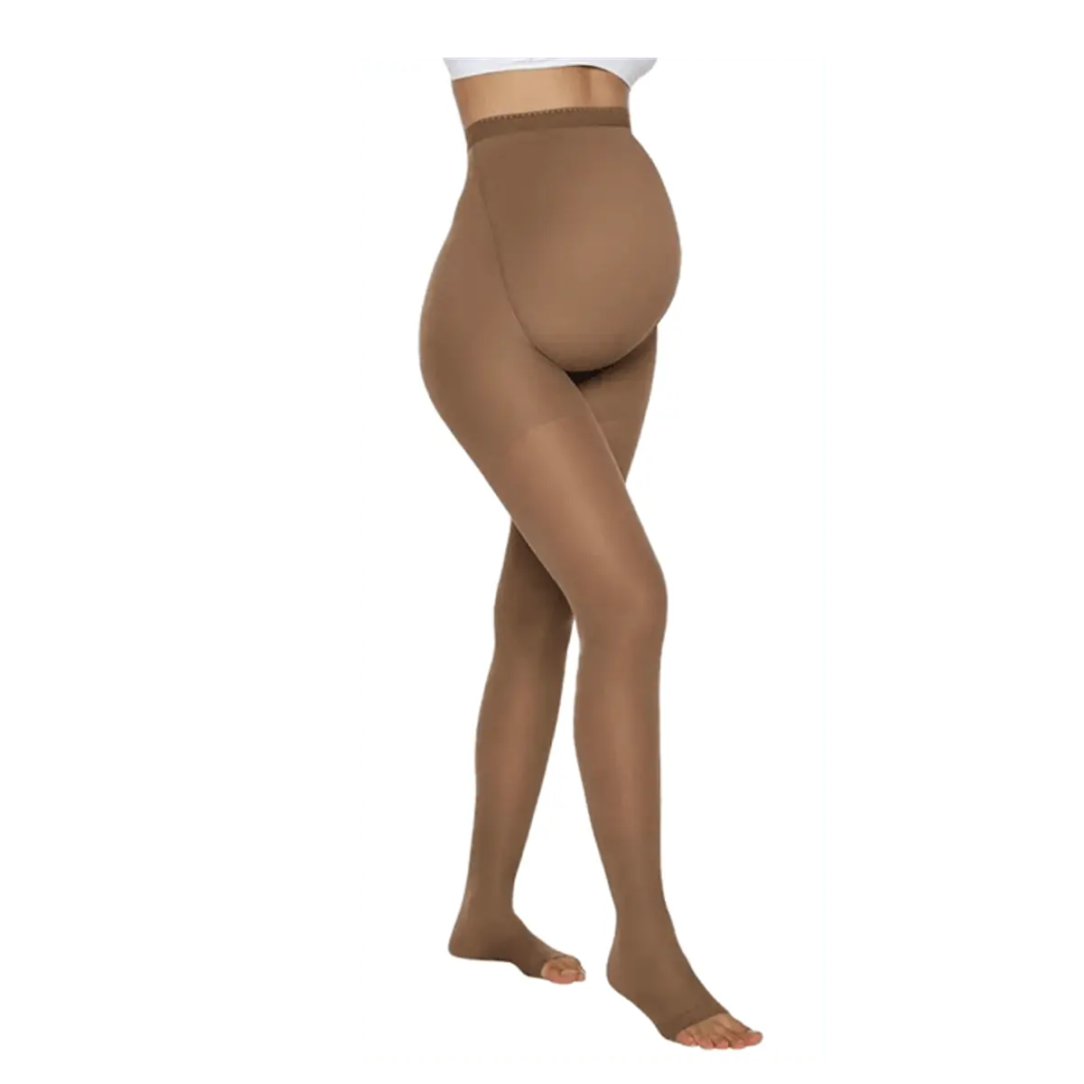 Meia Calça Gestante Kendall Média Compressão sem ponteira P Castanho