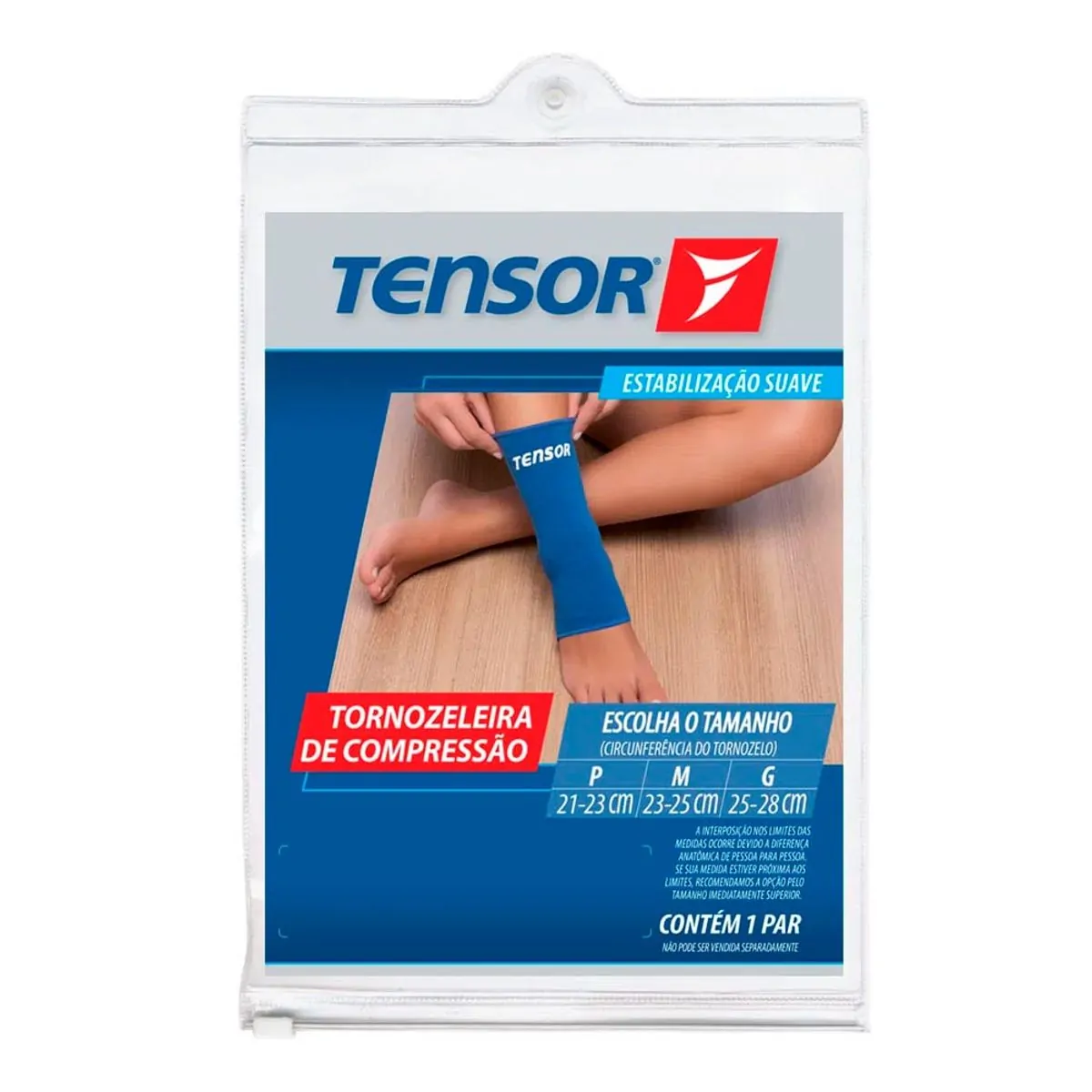 Tornozeleira de Compressão Tensor 6401 P Azul